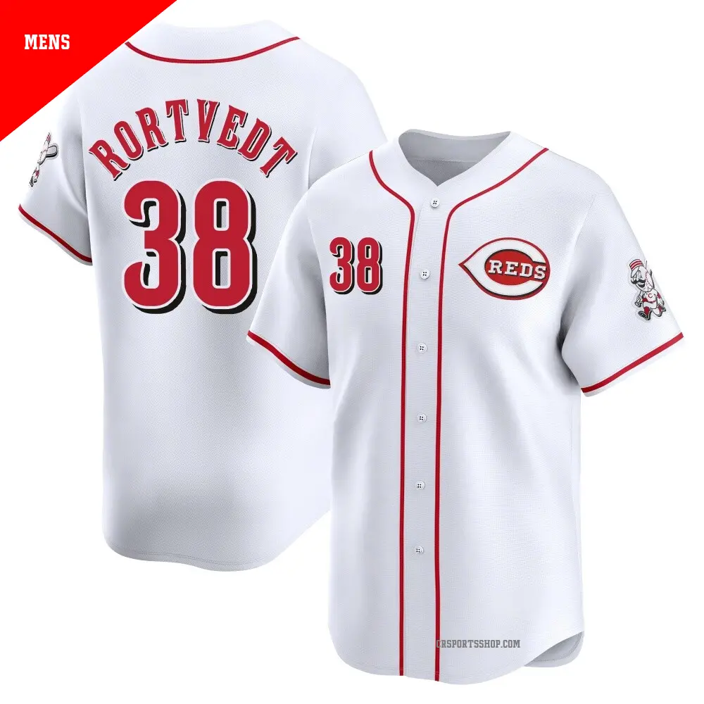 Men's #38 Ben Rortvedt Cincinnati Reds White Limited Home Jersey