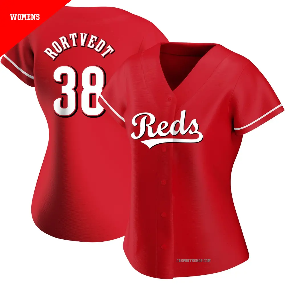 Women's #38 Ben Rortvedt Cincinnati Reds Red Authentic Alternate Jersey