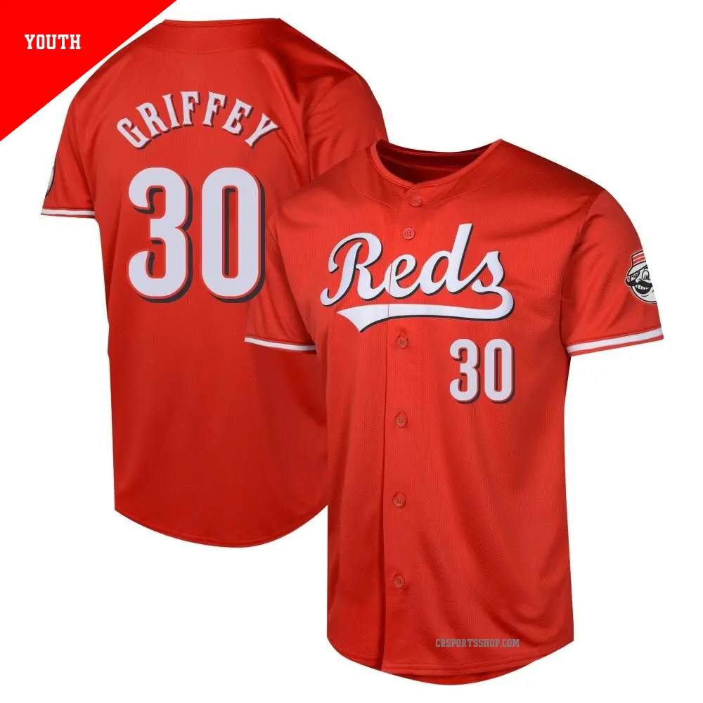 Men's #30 Ken Griffey Cincinnati Reds Black Replica Pitch Fashion