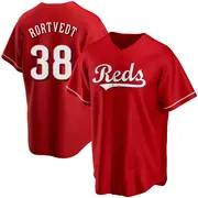 Youth #38 Ben Rortvedt Cincinnati Reds Red Replica Alternate Jersey